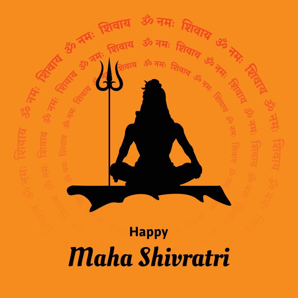 Happy Maha Shivratri Indian Hindu Festival Celebration Vector Illustrations