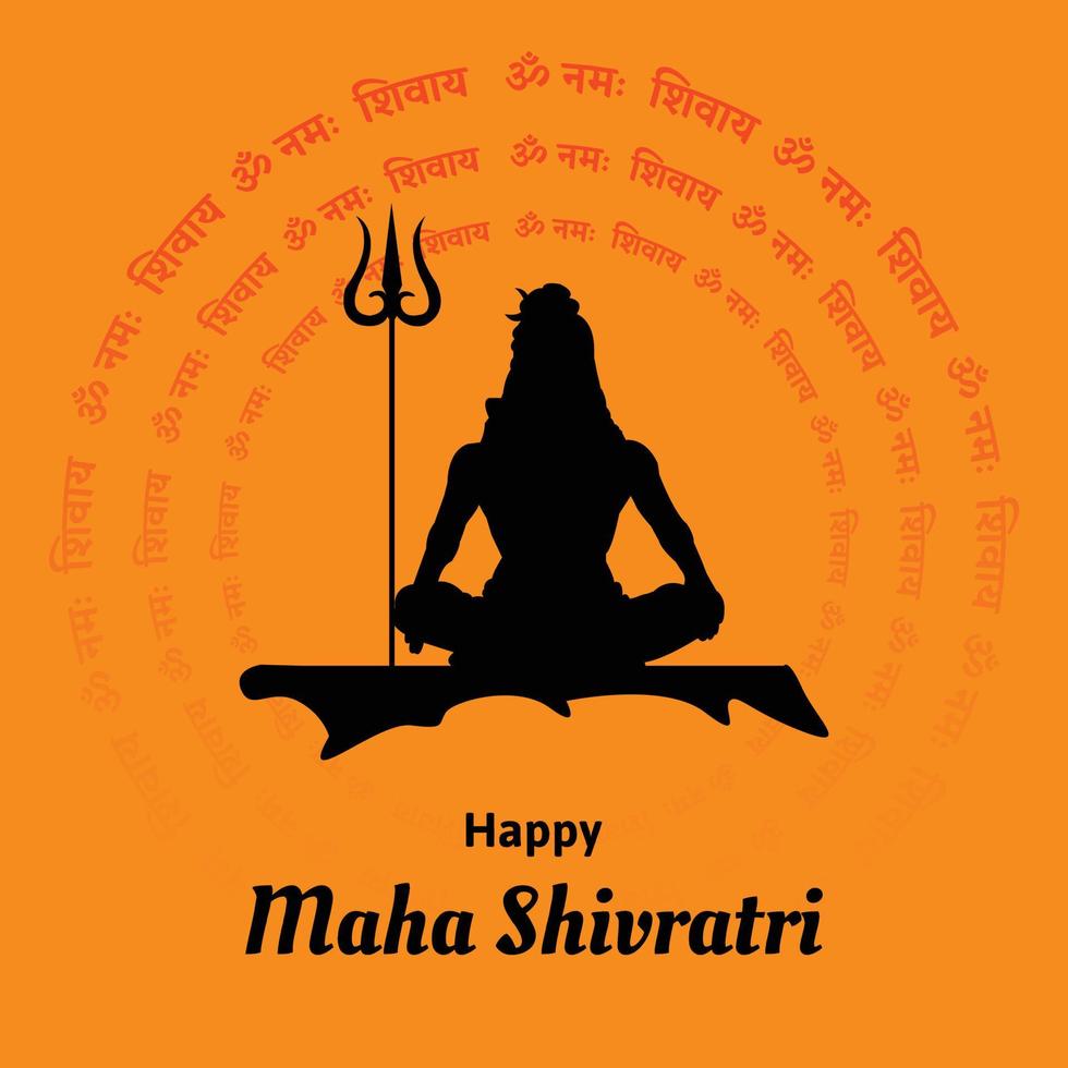 feliz maha shivratri festival hindú indio celebración ilustraciones vectoriales vector