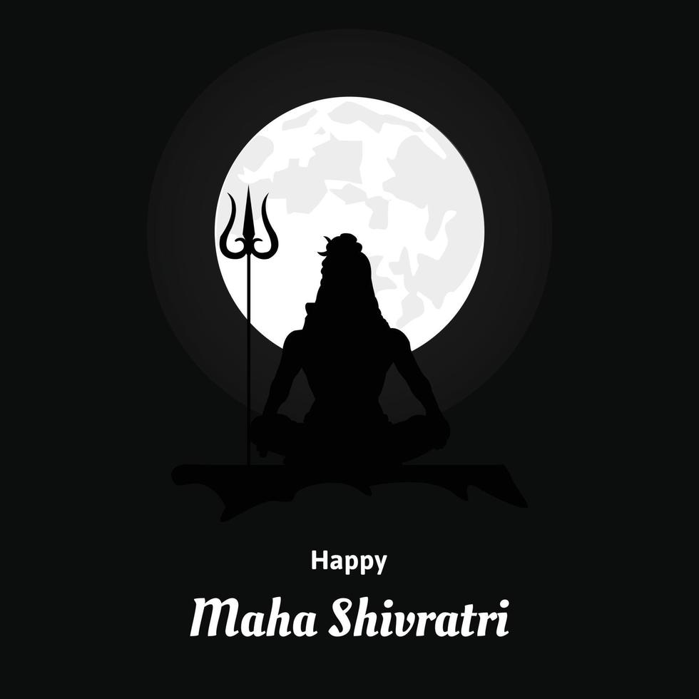 Happy Maha Shivratri Indian Hindu Festival Celebration Vector Illustrations