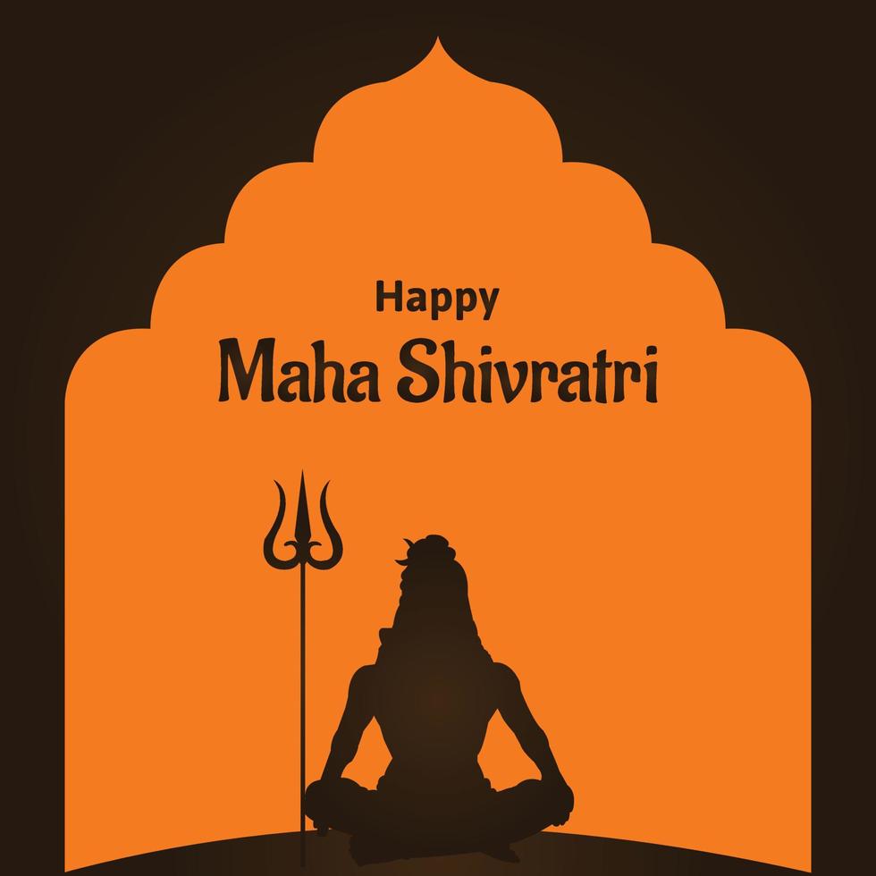 Happy Maha Shivratri Indian Hindu Festival Celebration Vector Illustrations