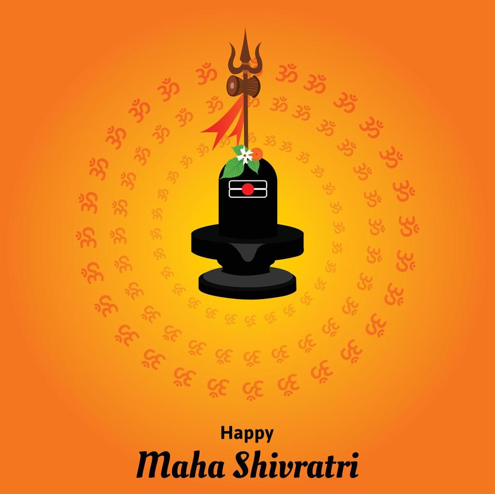 Happy Maha Shivratri Indian Hindu Festival Celebration Vector Illustrations