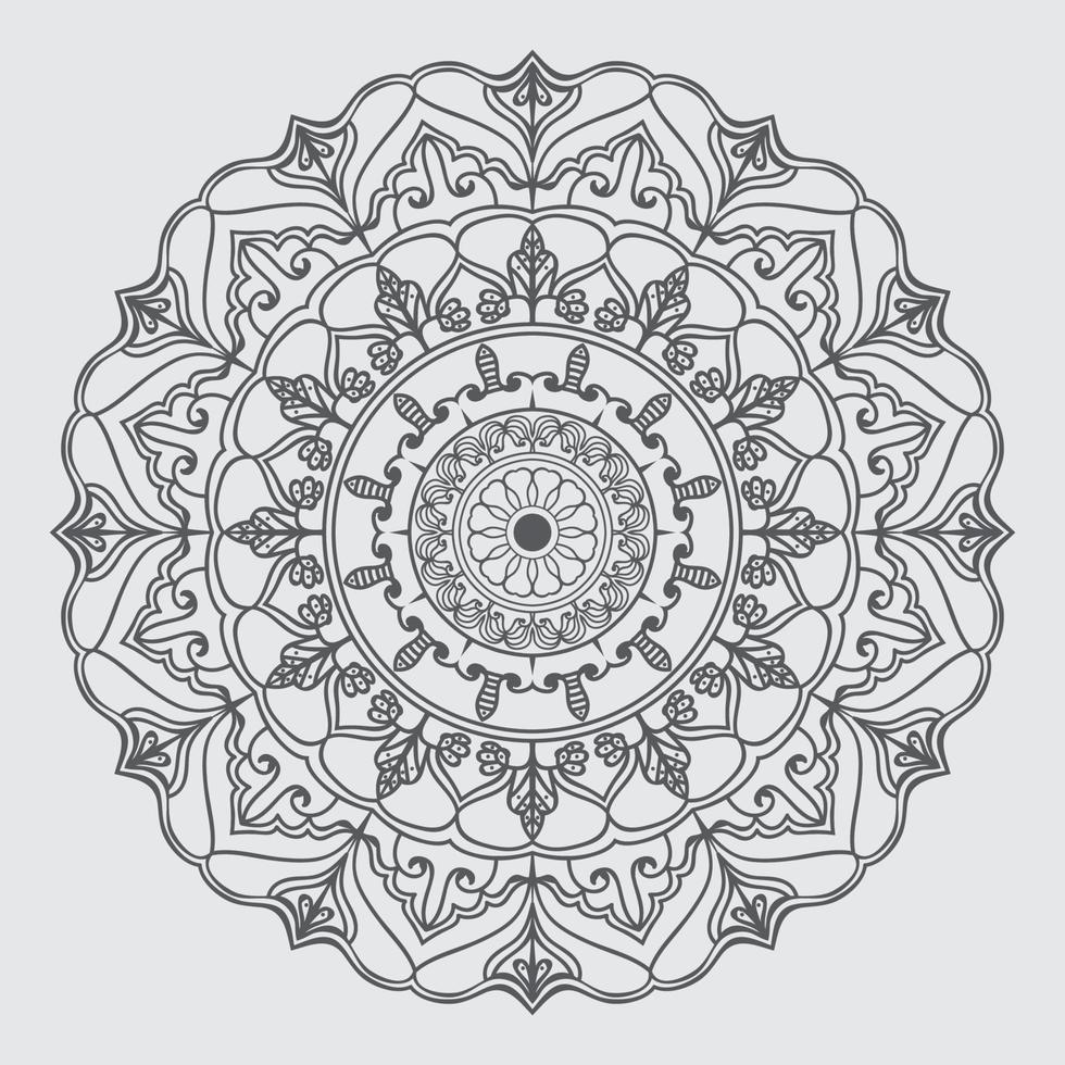 flor de mandala fácil, patrón geométrico negro, página para colorear sobre fondo blanco.mandala fácil, flor de mandala para colorear sobre fondo blanco vector