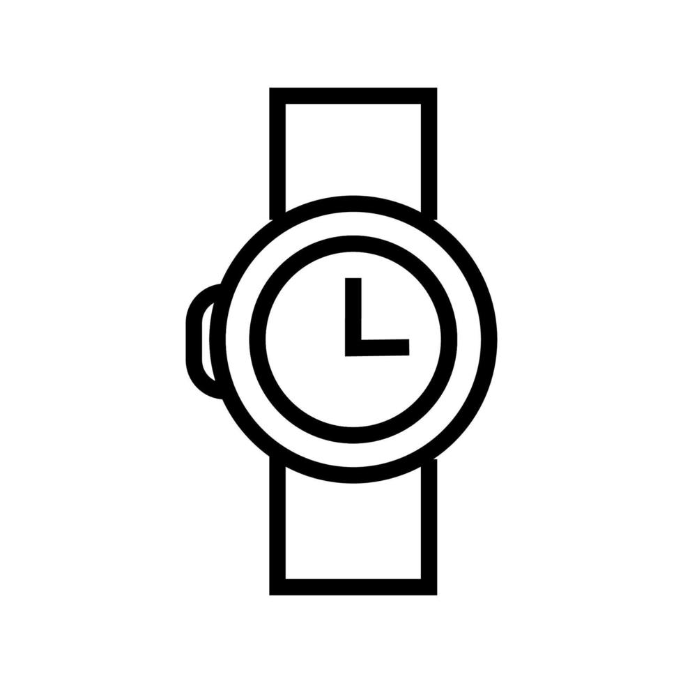 Classic watch icon line isolated on white background. Black flat thin icon on modern outline style. Linear symbol and editable stroke. Simple and pixel perfect stroke vector illustration