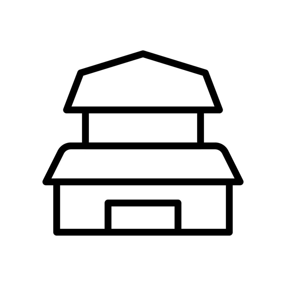Floorhouse icon line isolated on white background. Black flat thin icon on modern outline style. Linear symbol and editable stroke. Simple and pixel perfect stroke vector illustration