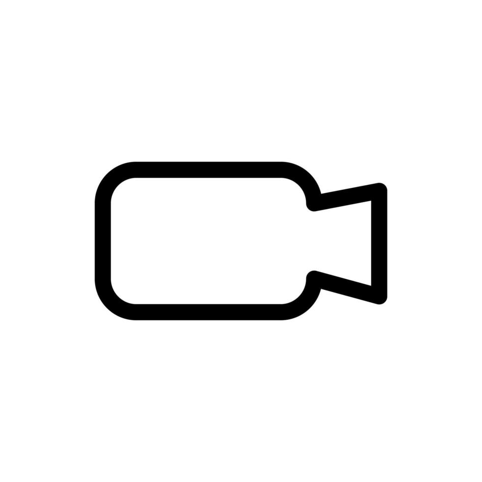 Video camera icon line isolated on white background. Black flat thin icon on modern outline style. Linear symbol and editable stroke. Simple and pixel perfect stroke vector illustration