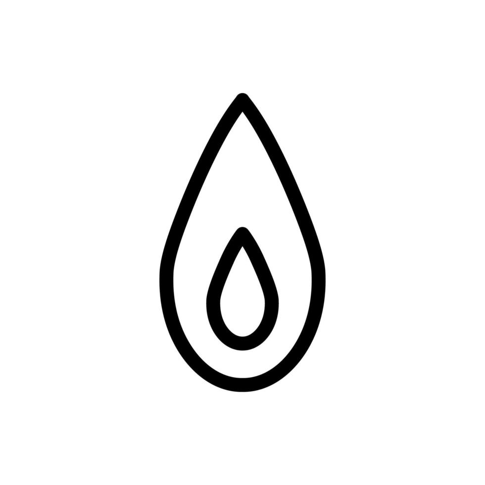 Flame icon line isolated on white background. Black flat thin icon on modern outline style. Linear symbol and editable stroke. Simple and pixel perfect stroke vector illustration