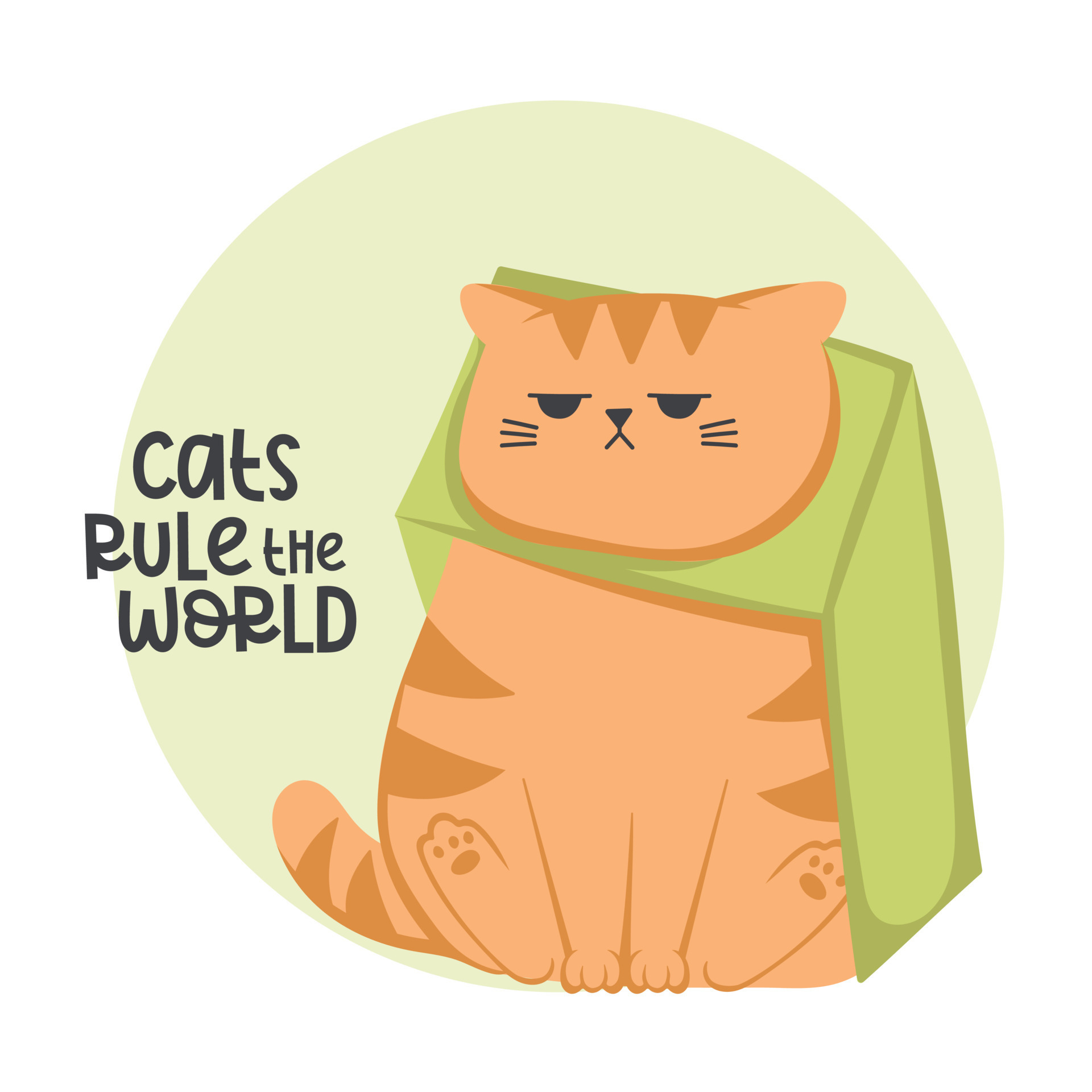 Vector Illustration Keywords: Angry Cat Cartoon Character. Funny