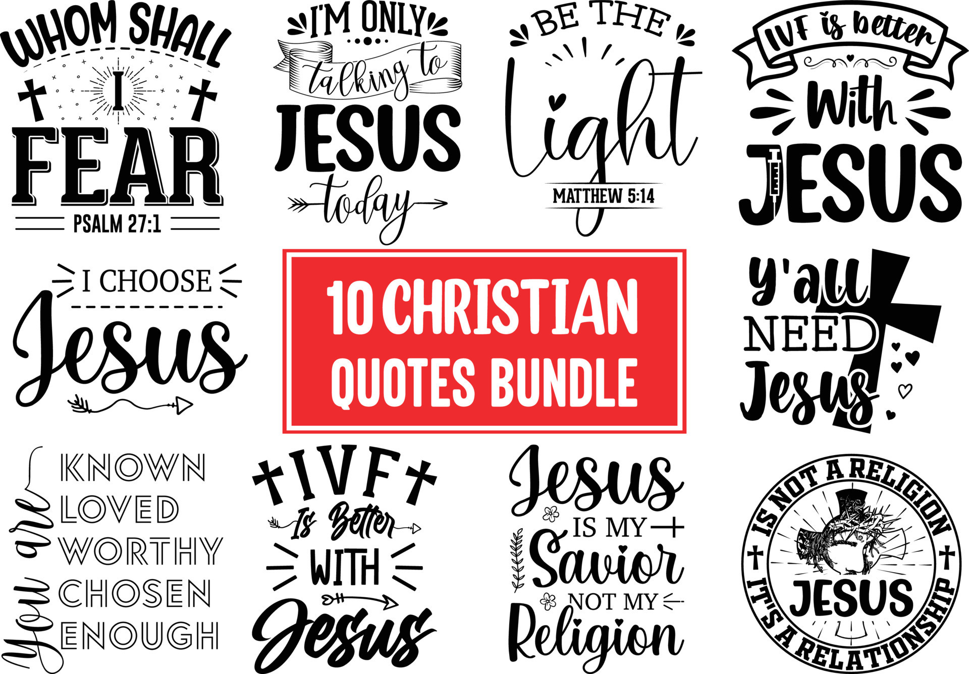 Christian Quotes SVG Designs Bundle, Christian Quotes t shirt Designs
