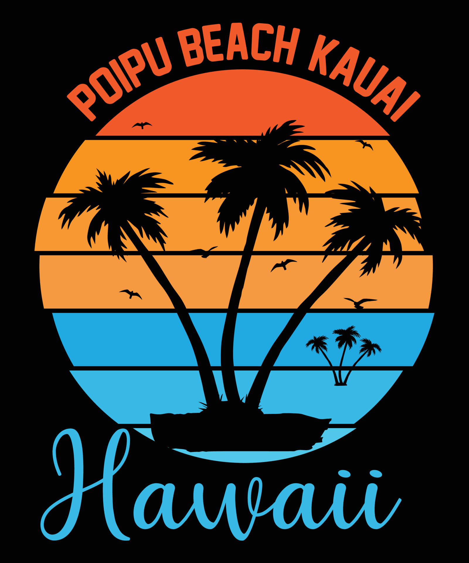 Poipu Beach, Kauai, Hawaii tshirt 19484989 Vector Art at Vecteezy