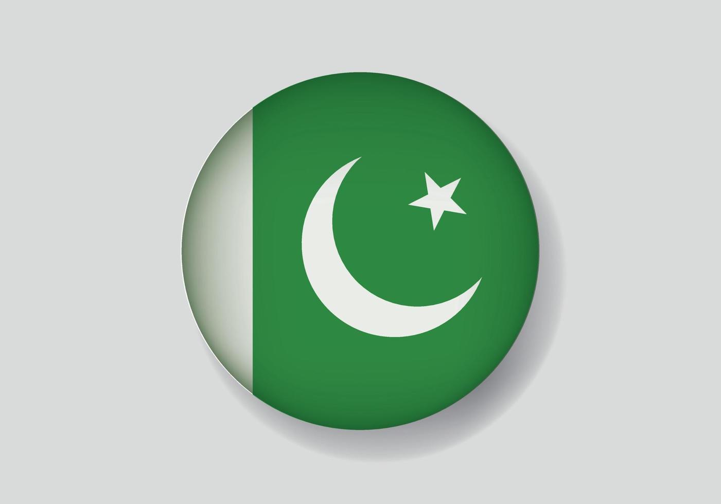 bandera de pakistán como icono brillante redondo. botón con la bandera de pakistán vector