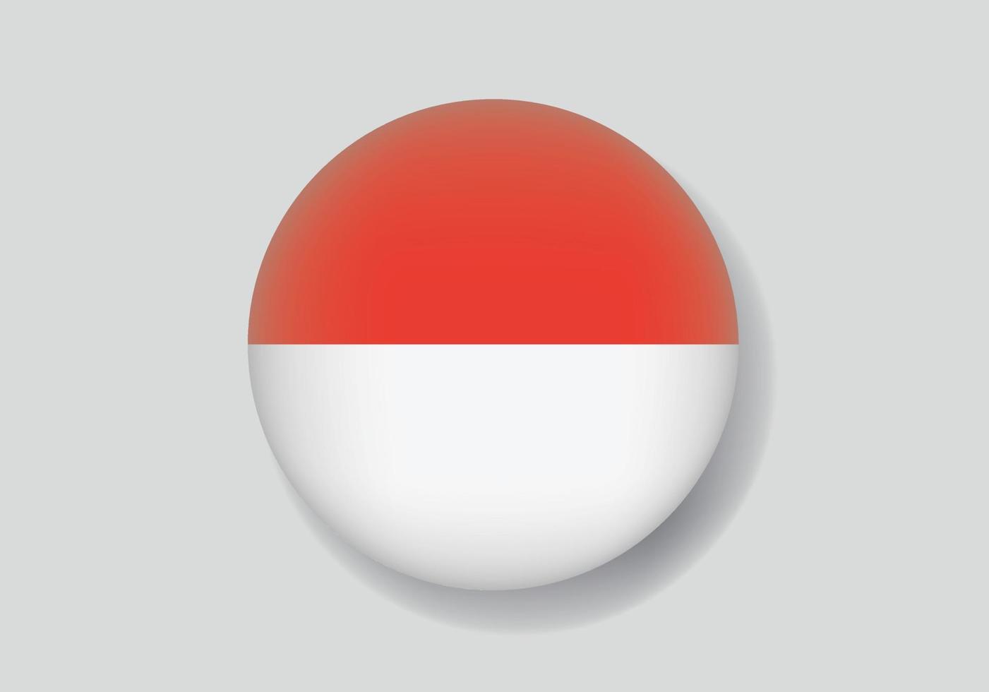 bandera de indonesia icono brillante redondo. botón con la bandera de indonesia vector