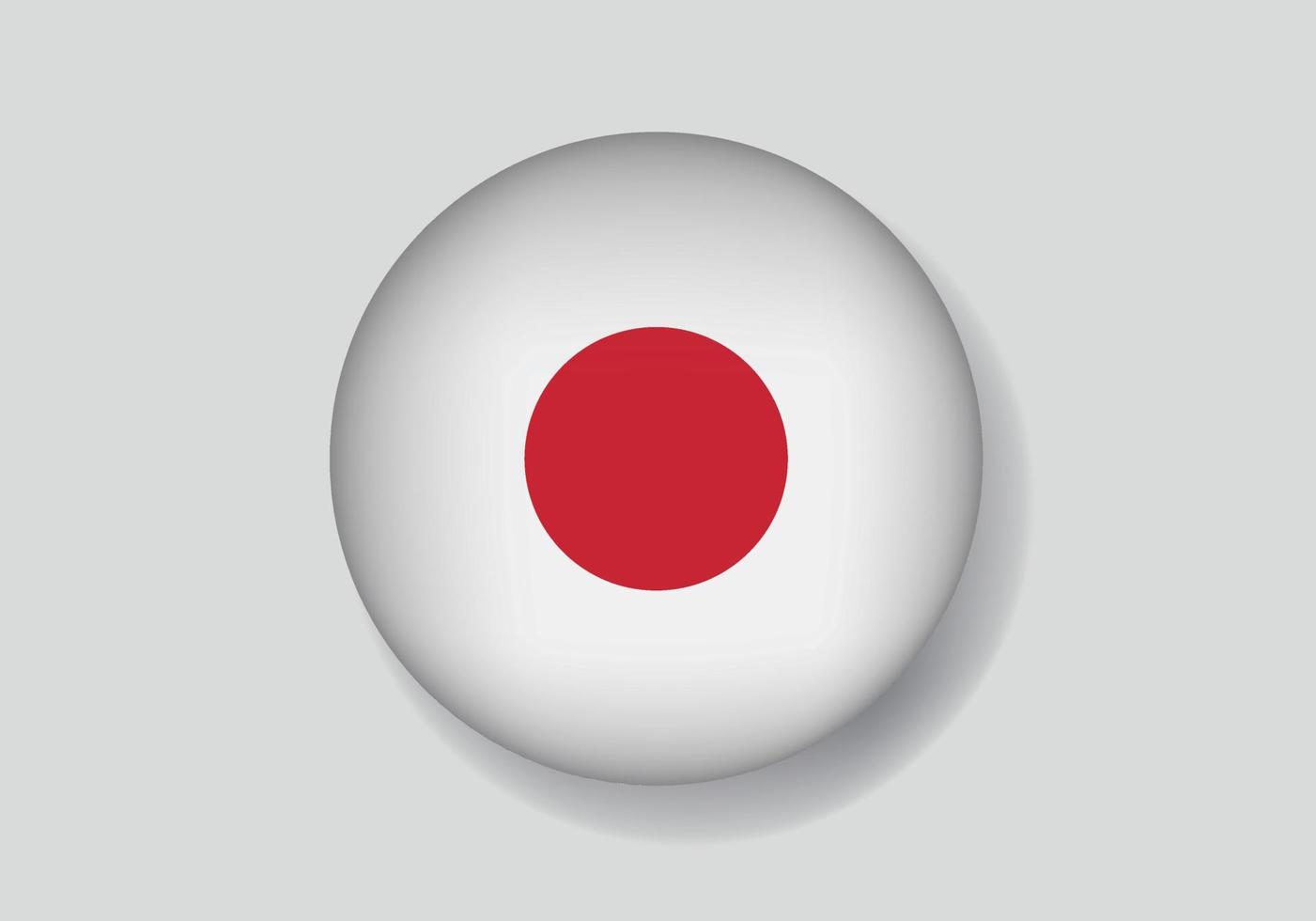 bandera de japón como icono brillante redondo. botón con la bandera de Japón vector