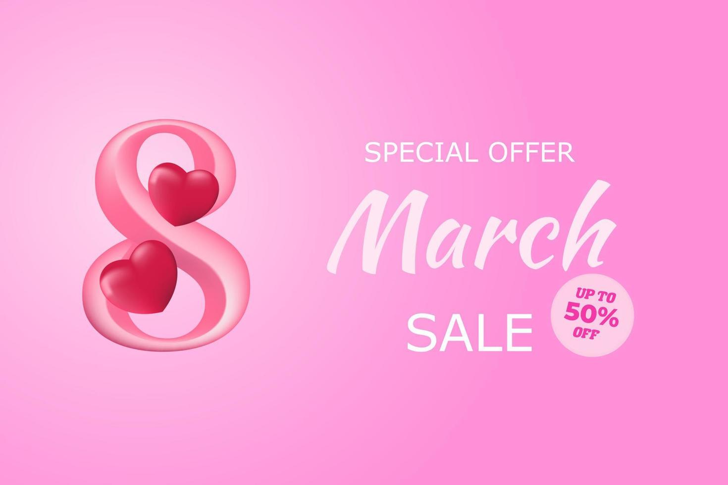 8 march happy womens day sale banner template design vector