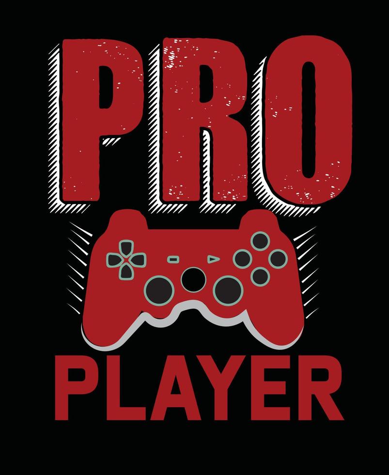 Pro player gaming t shirt template design. vector