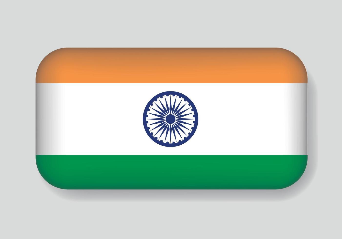 aislado de la india en un botón, diseño de bandera de ilustración vectorial vector