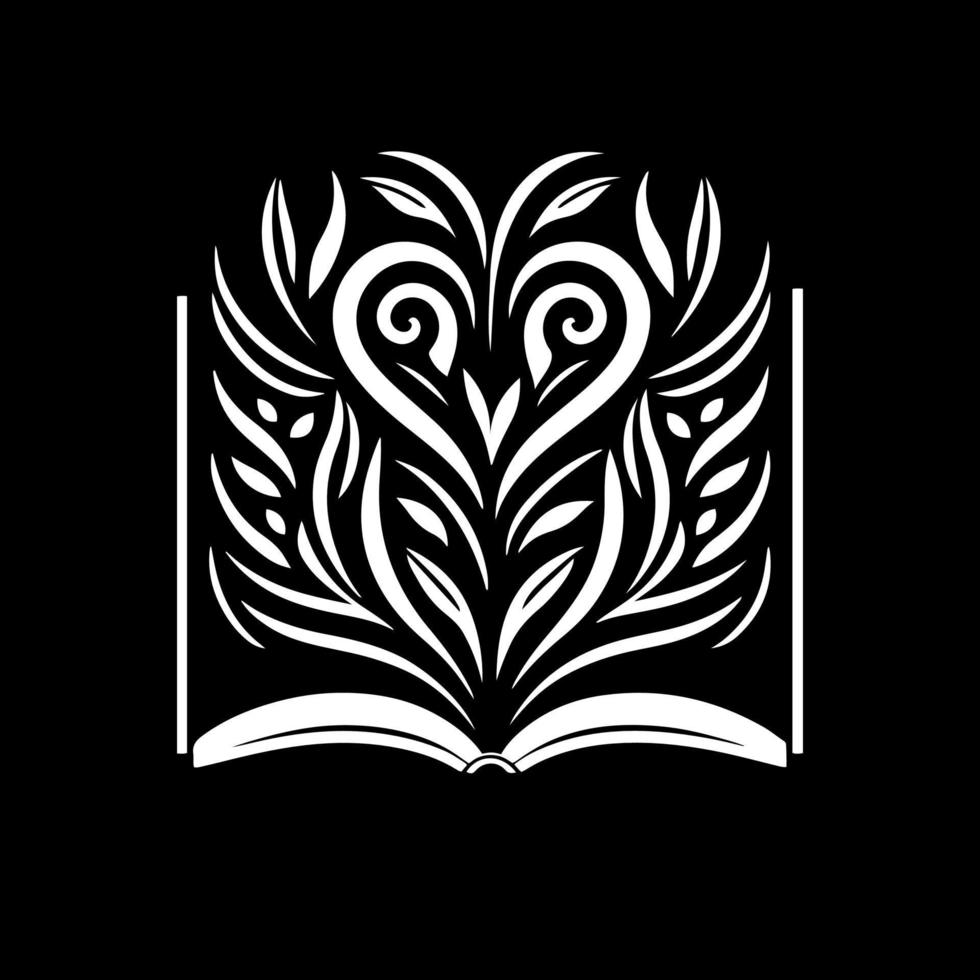 Resumen, libro abierto. ilustración ornamental para logotipo, emblema, bordado, corte por láser, sublimación. vector