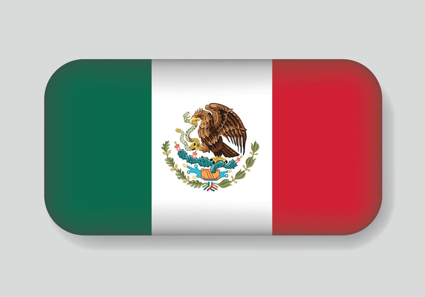 aislado de México en un botón, diseño de bandera de ilustración vectorial vector