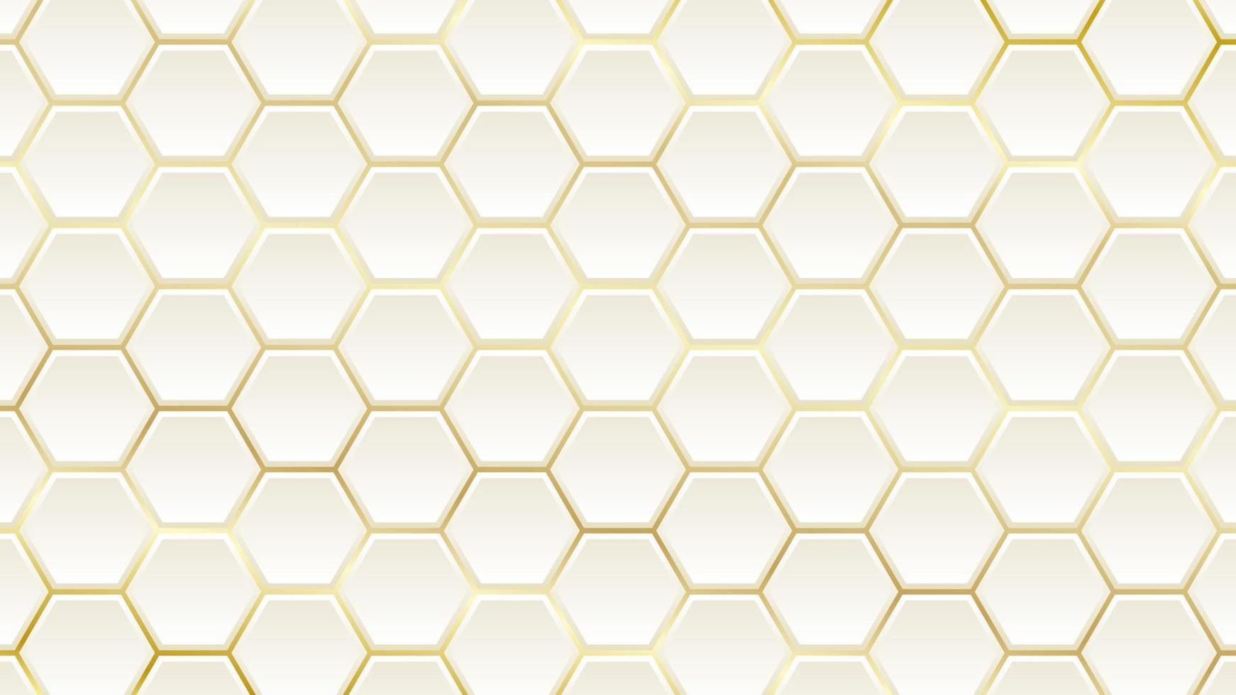 3d white gold hexagonal wallpaper pattern vector background