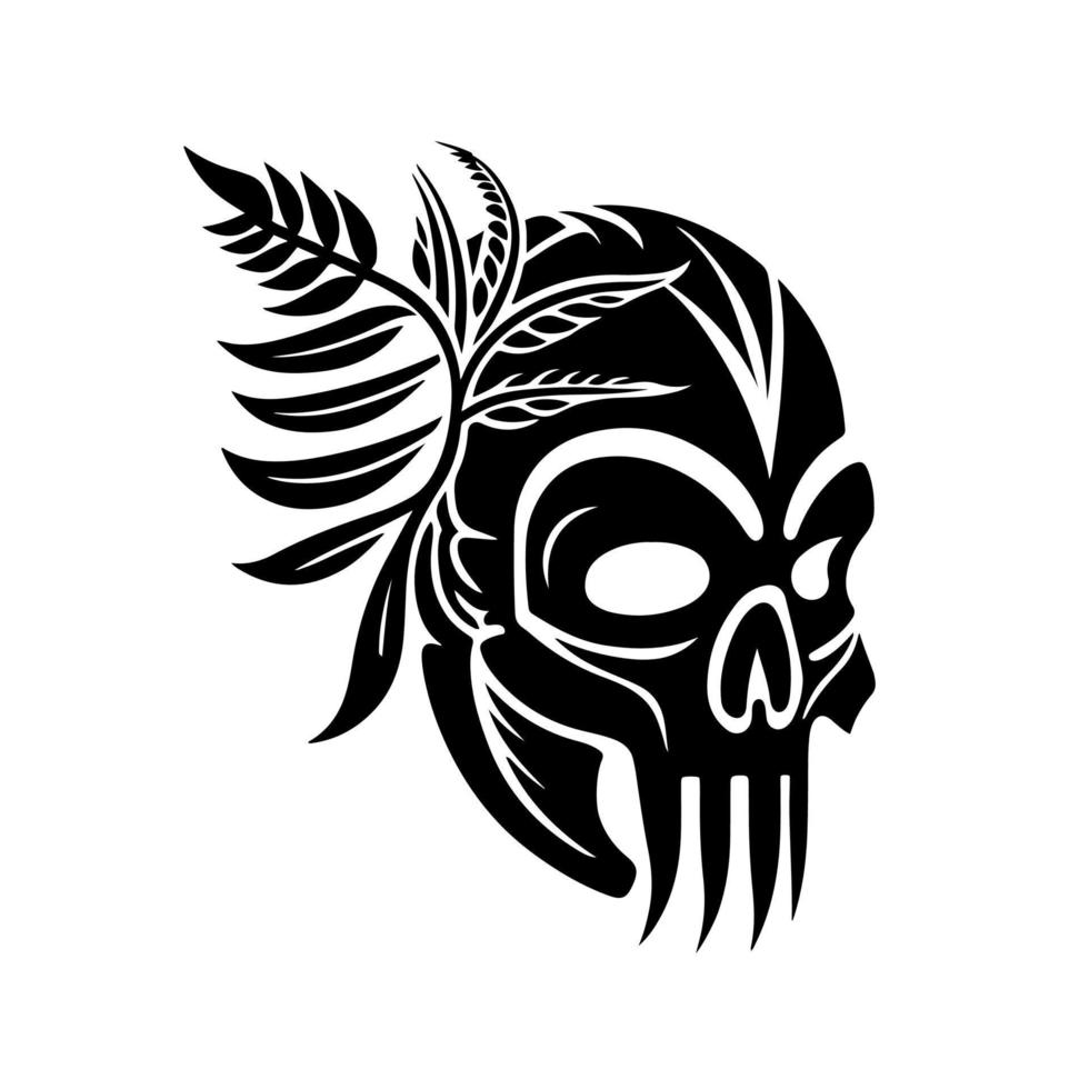 Ornamental skull. Vector image for tattoo, logo, emblem, embroidery, laser cutting, sublimation.
