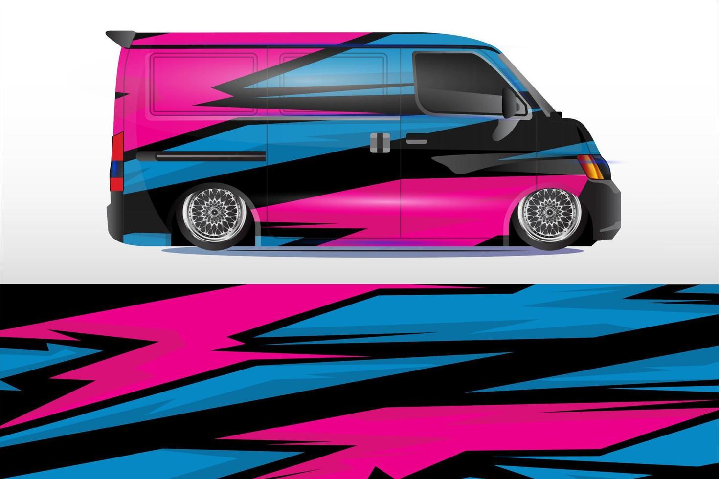 racing car wrap vector design for vehicle vinyl stickers and automotive company sticker livery