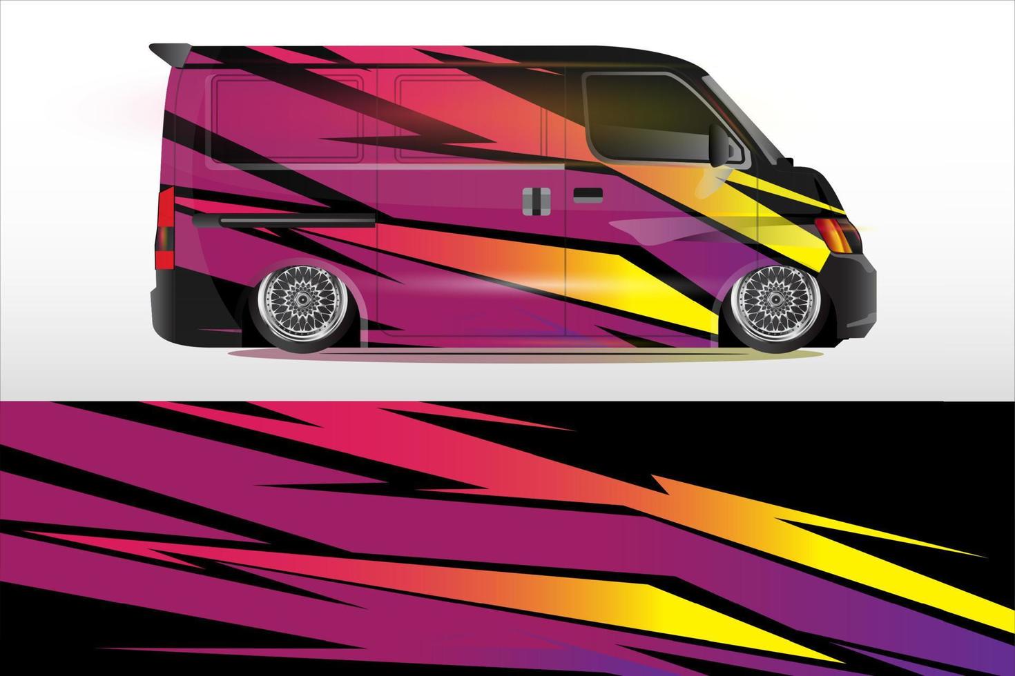 racing car wrap vector design for vehicle vinyl stickers and automotive company sticker livery