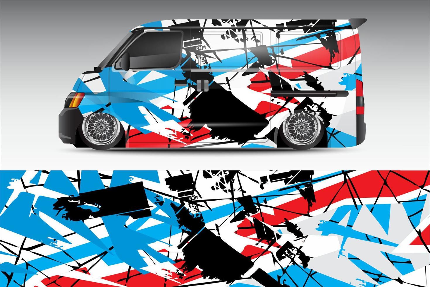 racing car wrap vector design for vehicle vinyl stickers and automotive company sticker livery