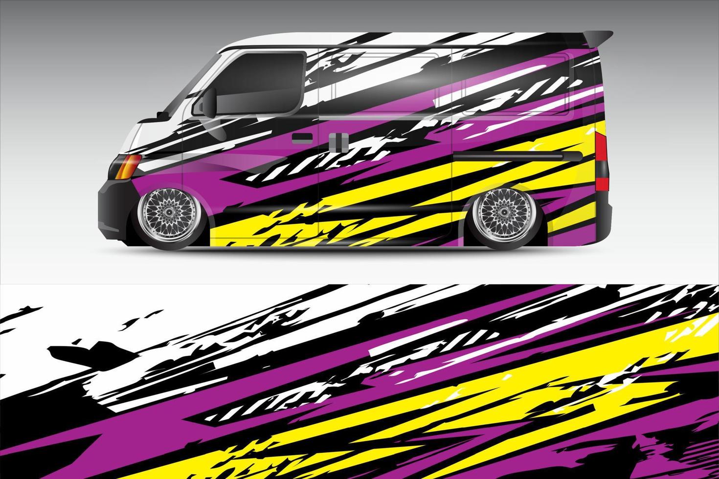 racing car wrap vector design for vehicle vinyl stickers and automotive company sticker livery