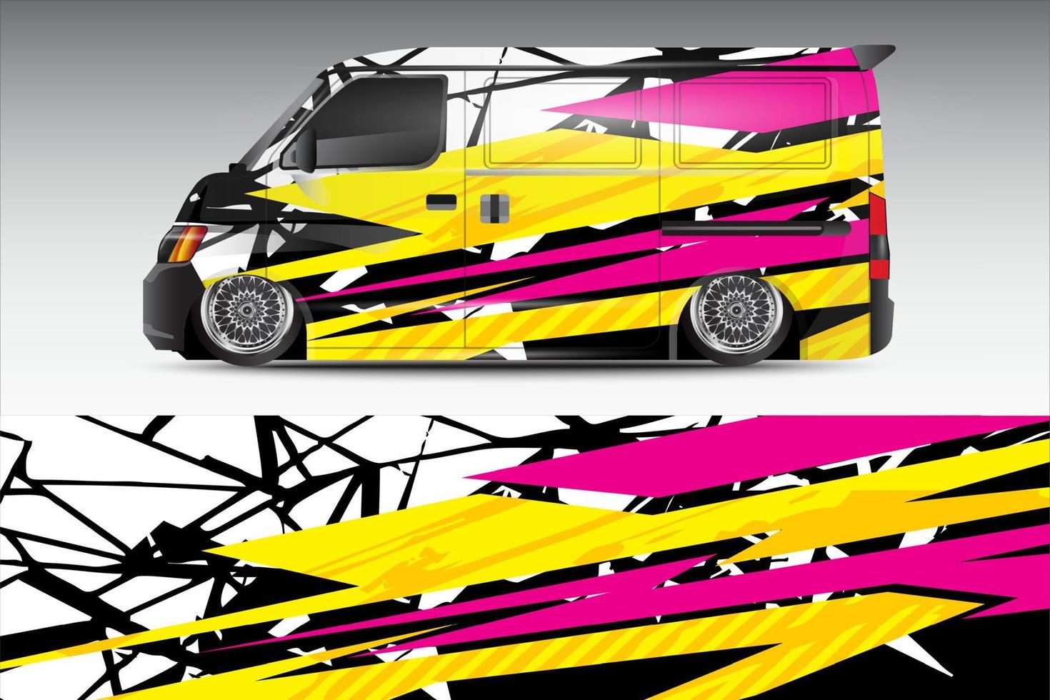 racing car wrap vector design for vehicle vinyl stickers and automotive company sticker livery