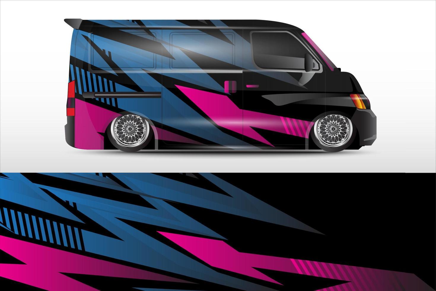 racing car wrap vector design for vehicle vinyl stickers and automotive company sticker livery