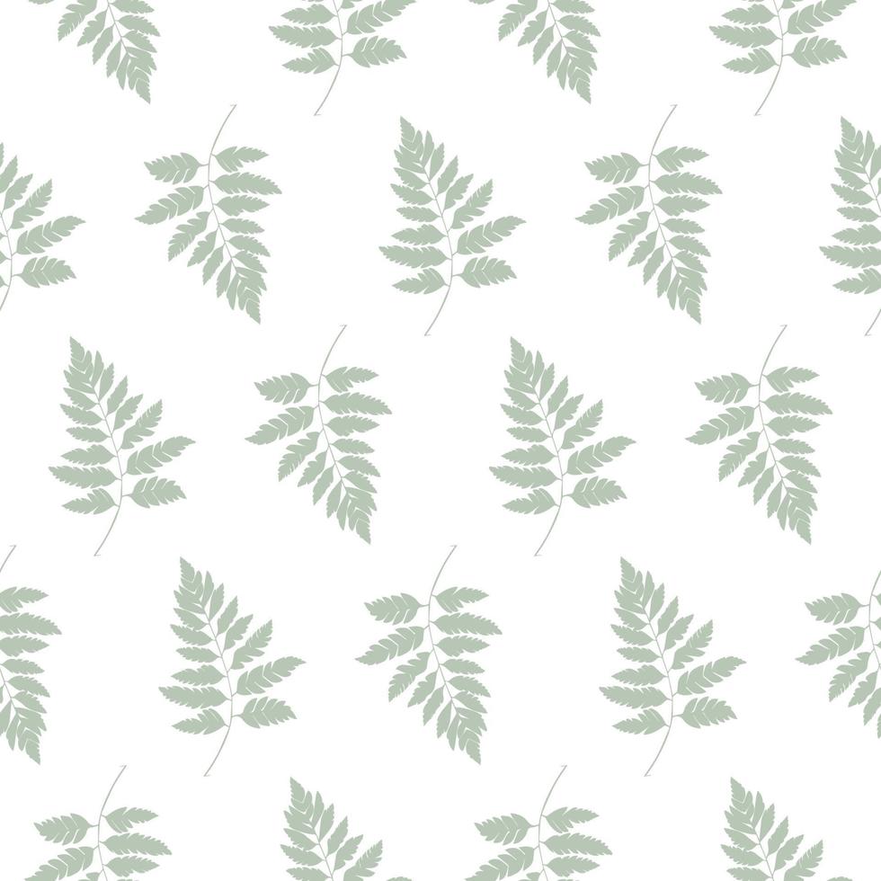 Simple Natural Fern Seamless Pattern. Vector Illustration