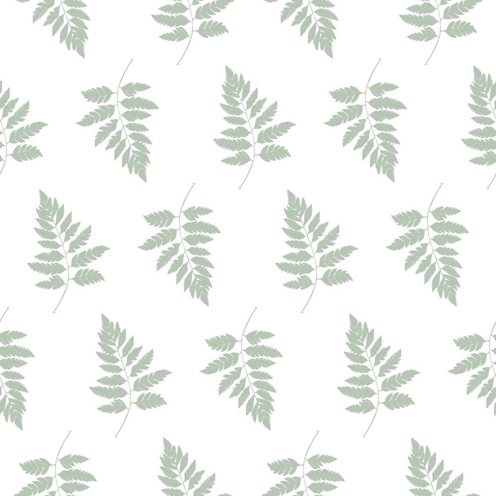 Simple Natural Fern Seamless Pattern. Vector Illustration