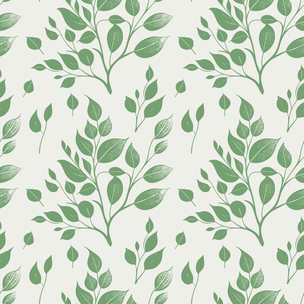 Simple Natural Leaves Seamless Pattern. Vector Illustration EPS10