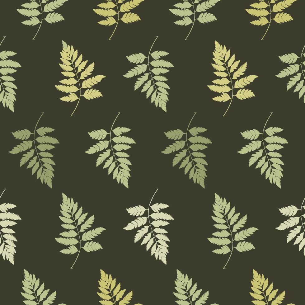 Simple Natural Fern Seamless Pattern. Vector Illustration