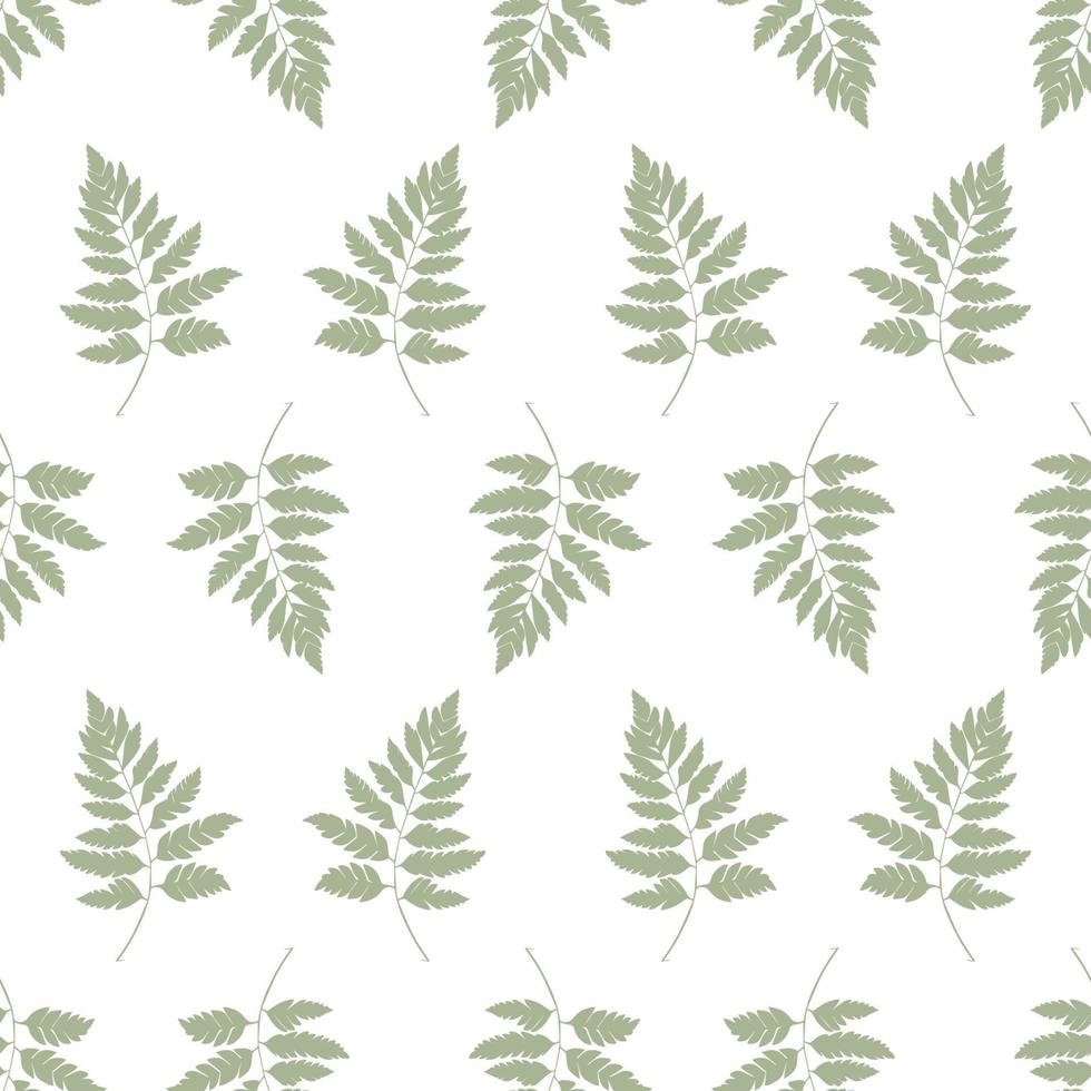 Simple Natural Fern Seamless Pattern. Vector Illustration
