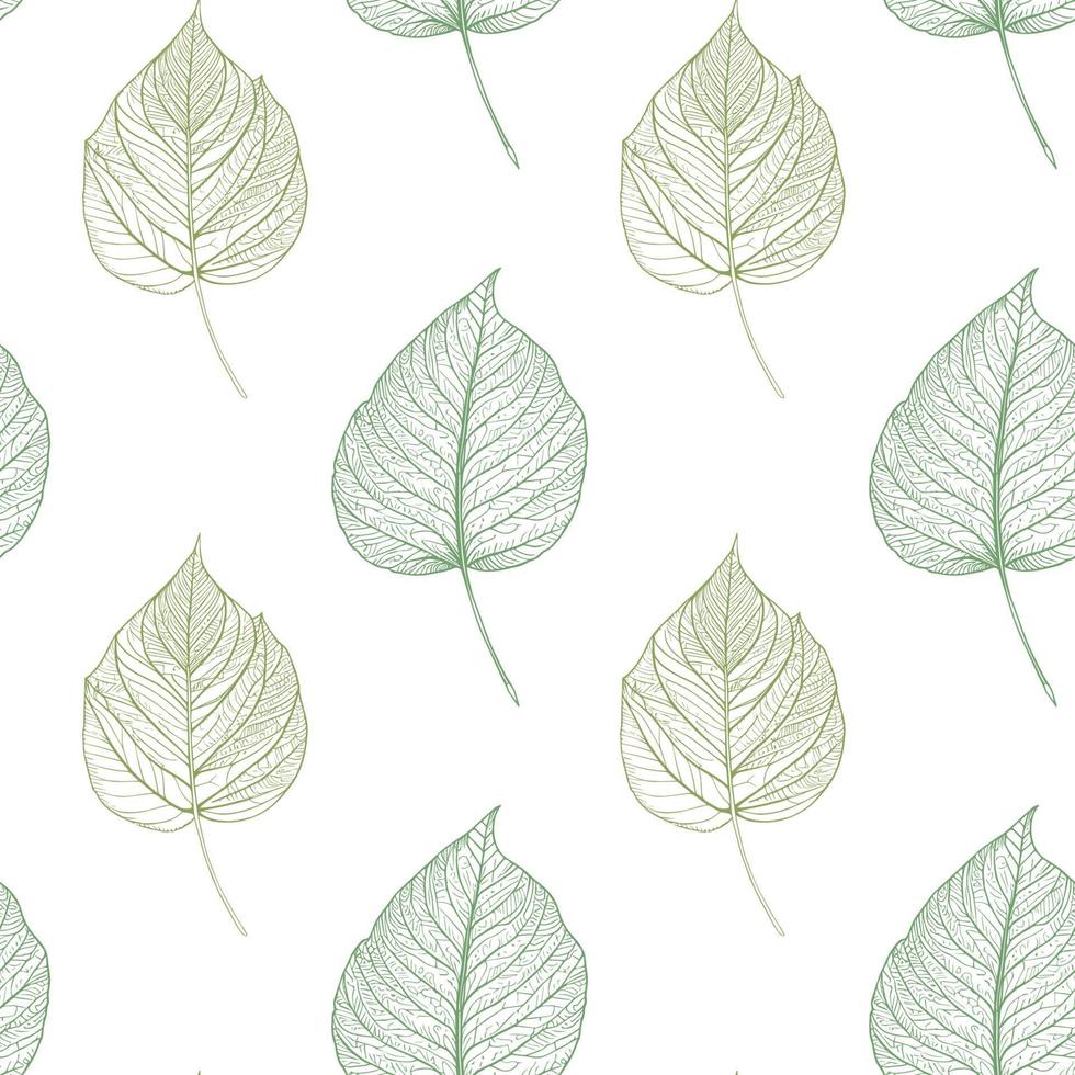 Simple Natural Leaves Seamless Pattern. Vector Illustration EPS10