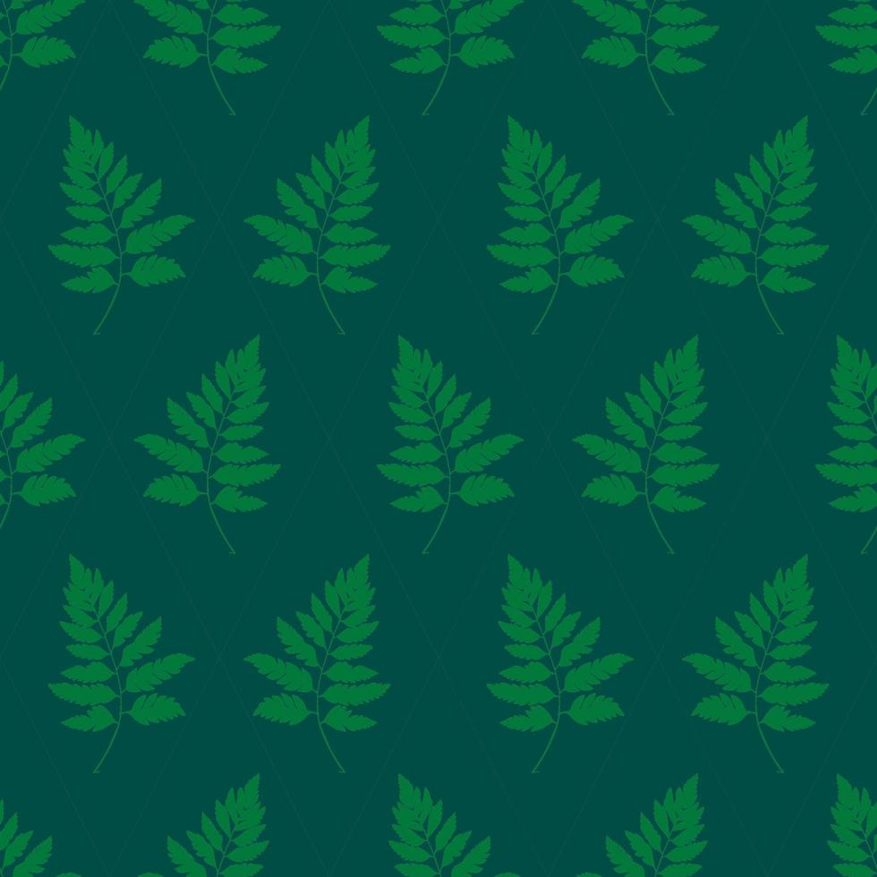 Simple Natural Fern Seamless Pattern. Vector Illustration