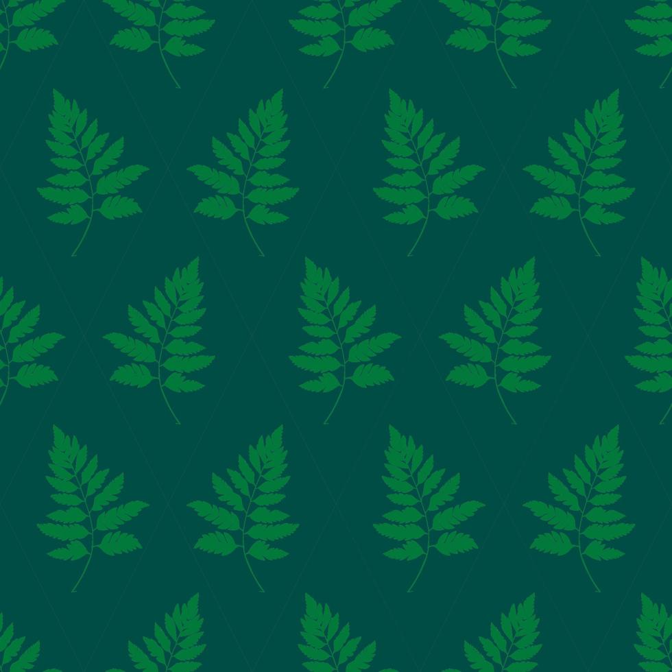 Simple Natural Fern Seamless Pattern. Vector Illustration