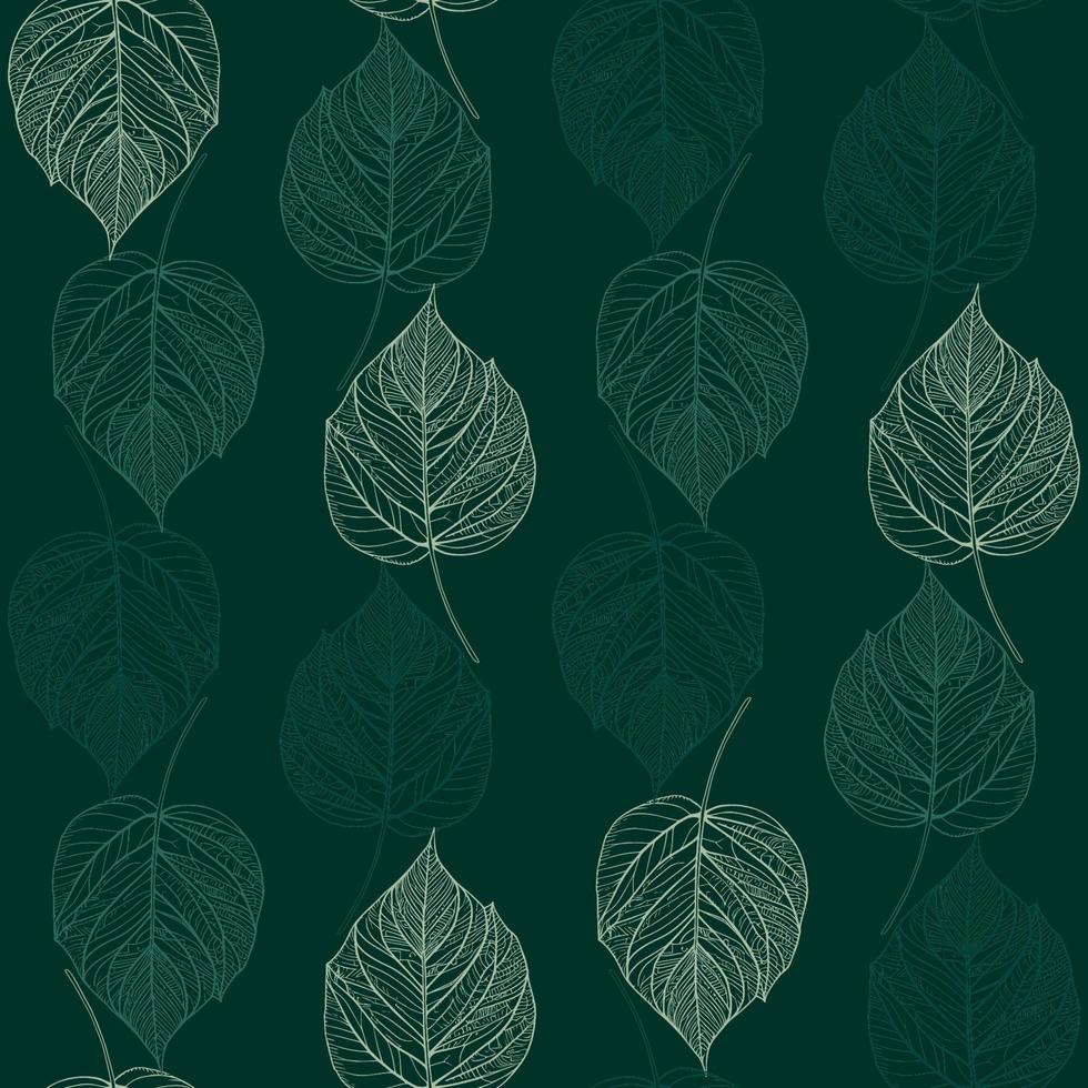 Simple Natural Leaves Seamless Pattern. Vector Illustration EPS10