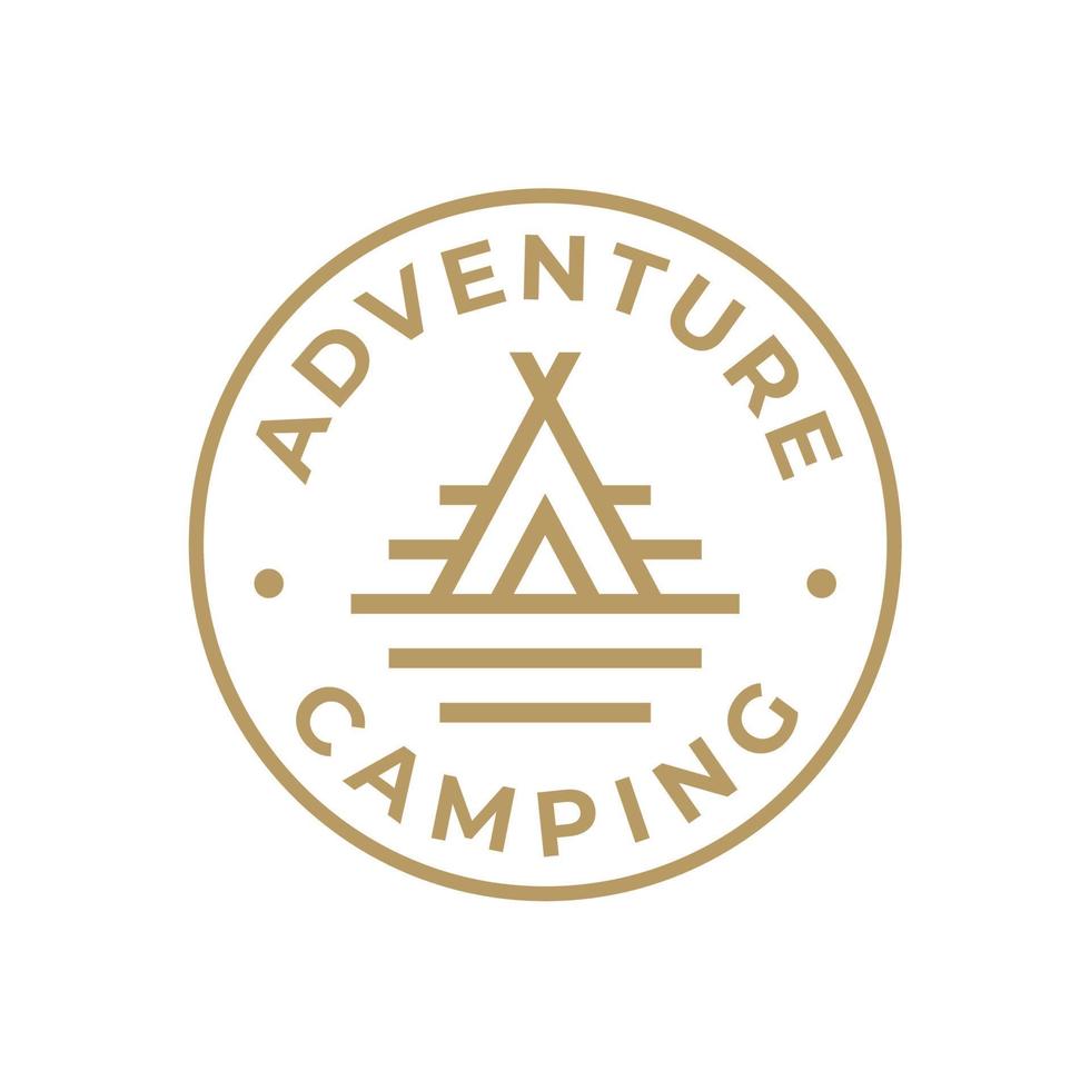 concepto de diseño del logotipo de la tienda de campaña. plantilla de diseño de icono de símbolo de aventura de campamento al aire libre vector