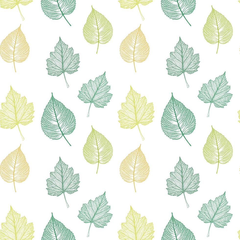 Simple Natural Leaves Seamless Pattern. Vector Illustration EPS10