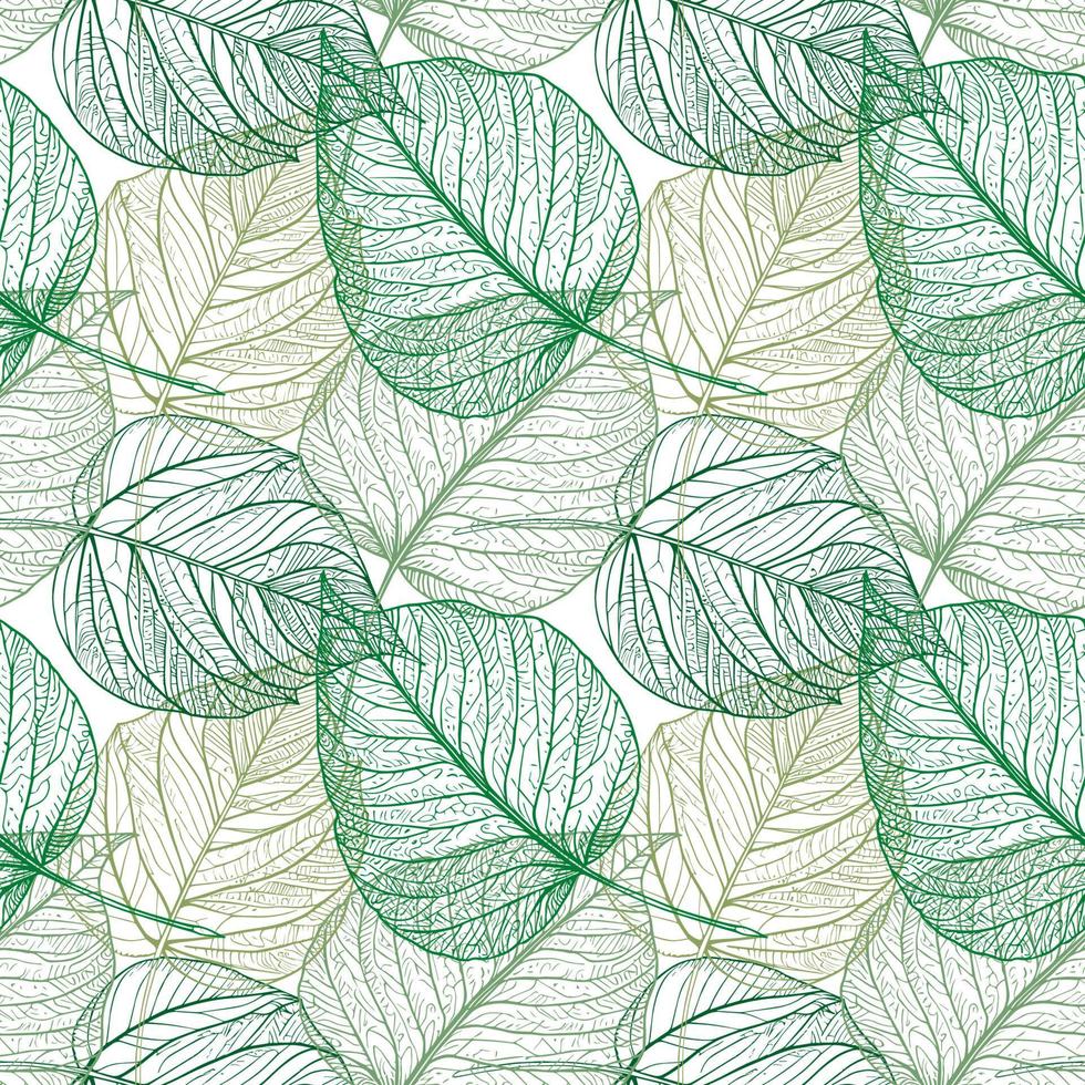 Simple Natural Leaves Seamless Pattern. Vector Illustration EPS10
