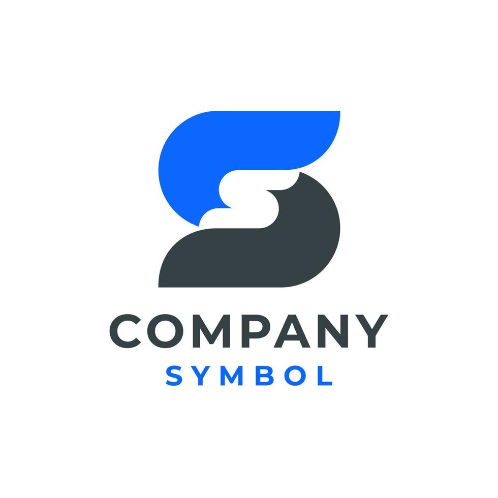 Simple Double Letter S Logo. Alphabet Business and Brand Identity Symbol Icon Design vector