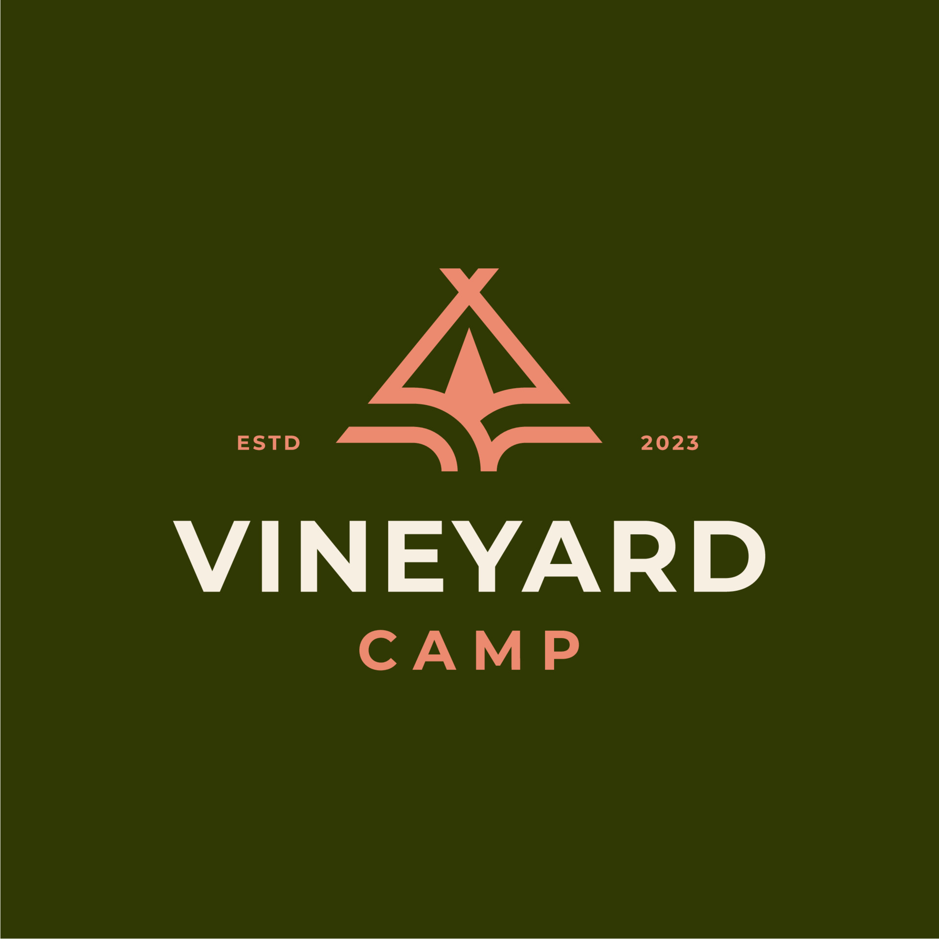 Camp Tent Logo. Outdoor Camping Vineyard Landscape Logo Design 19485375 ...