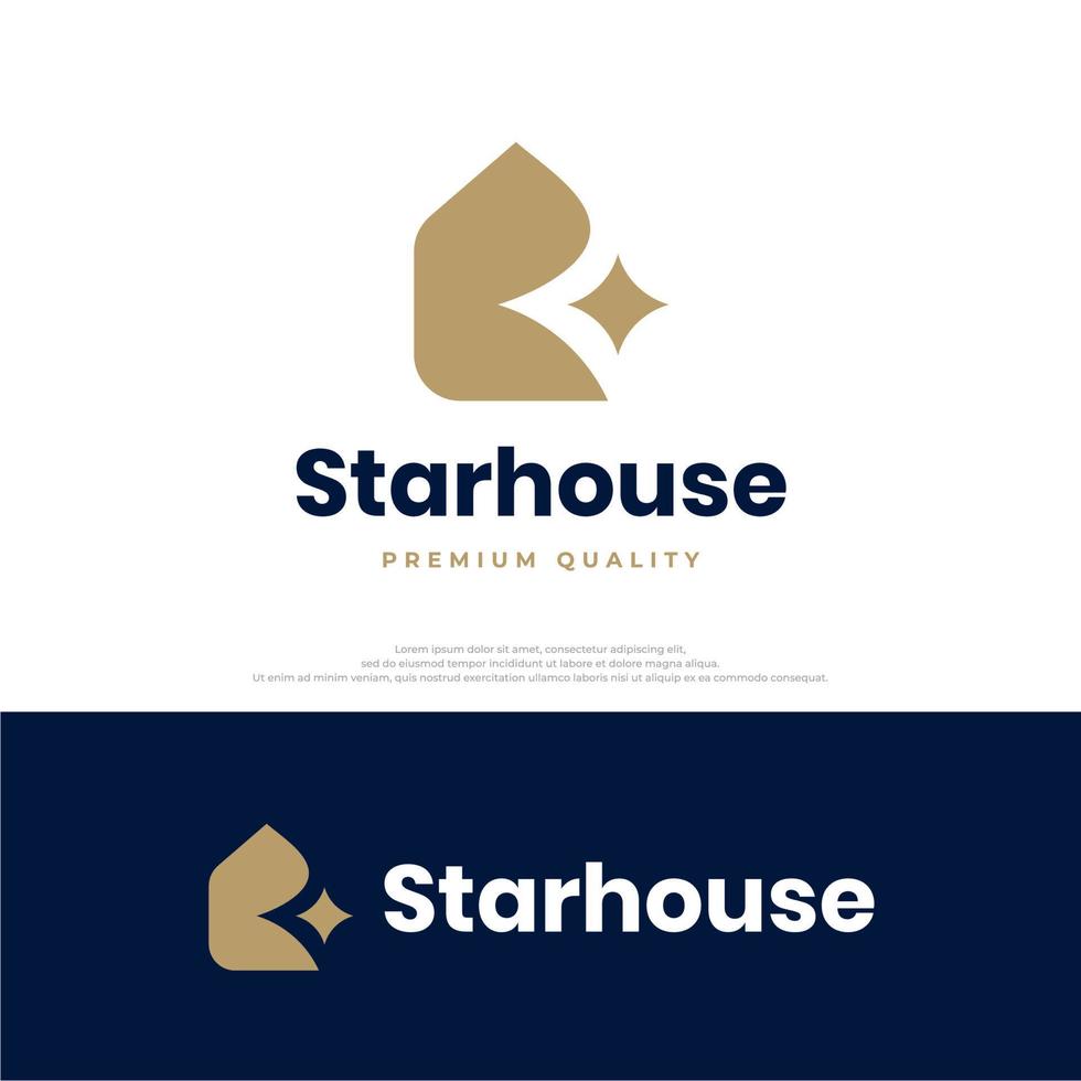 House Logo Identity. Star House Logo Design Vector Illustration