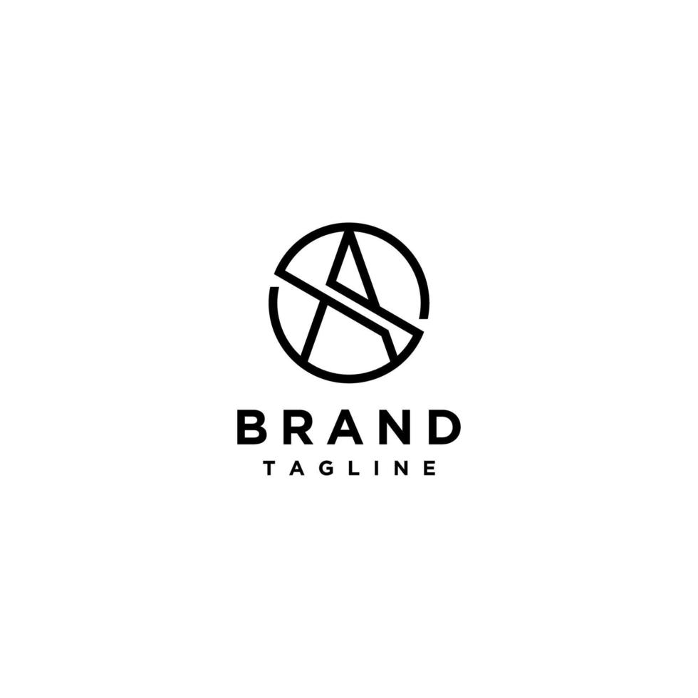 Logo design Letters A and S or S and A in a sporty minimalist line design. The clean and balanced design brings together the letters A and S into a single symbol. vector