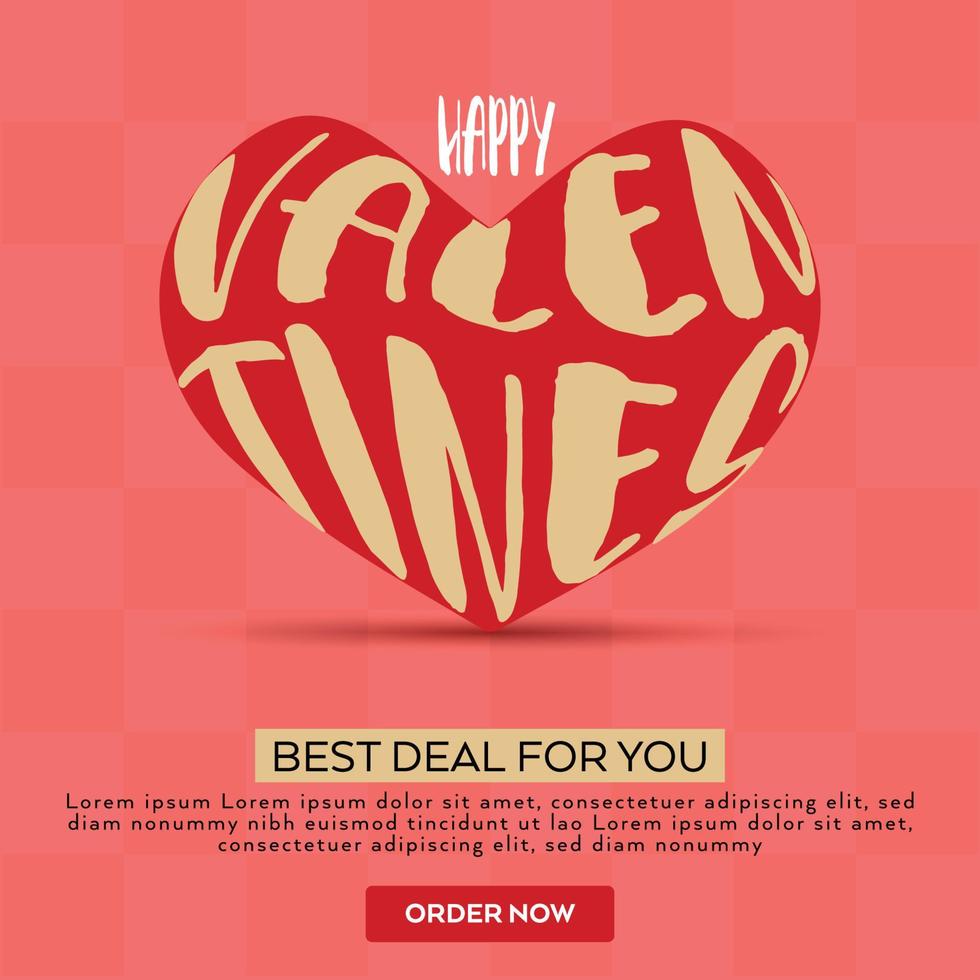 Happy Valentine's Day Poster or banner with cute font and many sweet hearts Promotion and shopping template or background for Love and Valentine's day concept Pro Vector