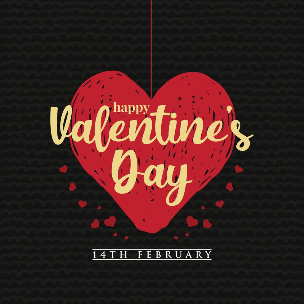 Happy Valentine's Day Poster or banner with cute font and many sweet hearts Promotion and shopping template or background for Love and Valentine's day concept Pro Vector