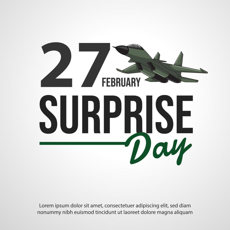 celebrando el día sorpresa 27 de febrero. Pakistán vector