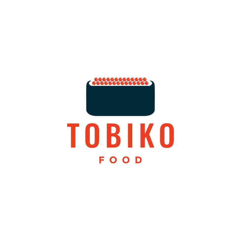 comida japonesa delicioso tobiko pescado huevo restaurante comer logotipo diseño vector icono ilustración plantilla