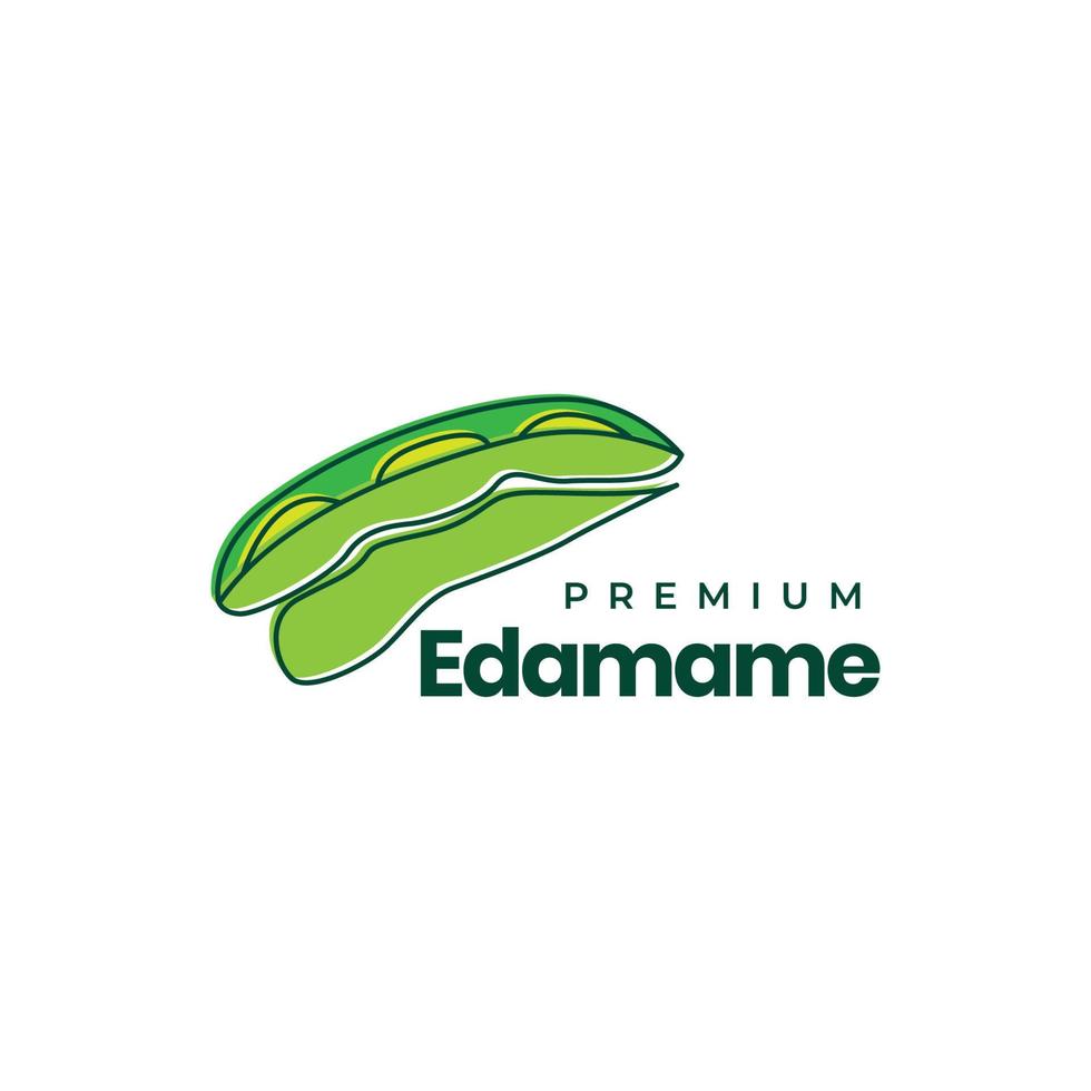 plantilla de ilustración de icono de vector de diseño de logotipo colorido de comida de maní de planta de edamame vegetal